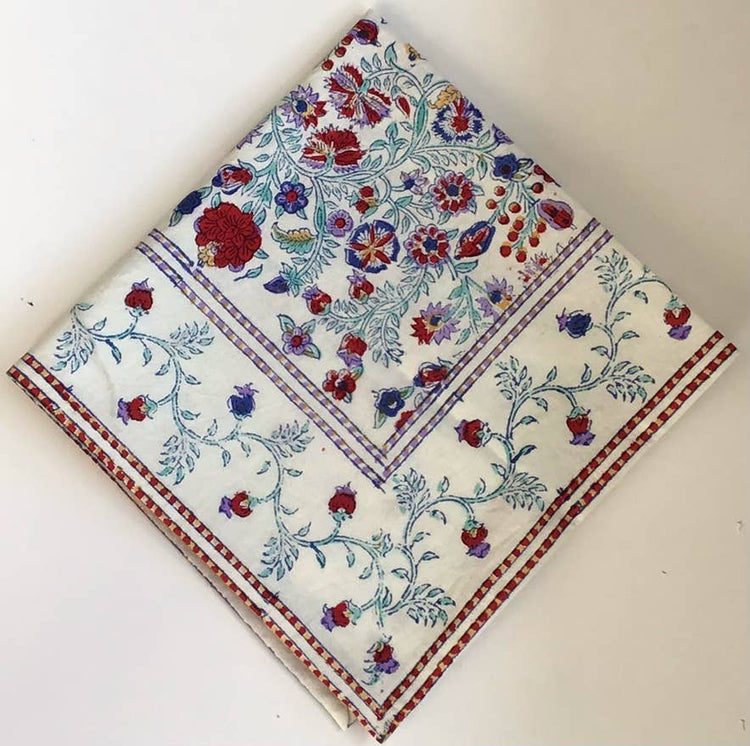 Summertime Bright Block Print Napkins Set of 4