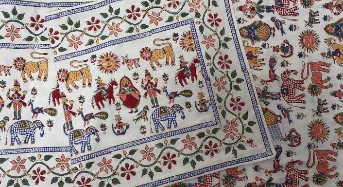 Table Runner 60" Carnival Block Print