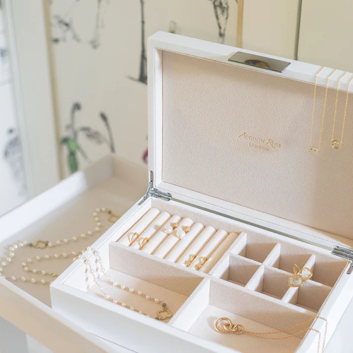 White & Silver Jewelry Box | Elegant Gift for Women