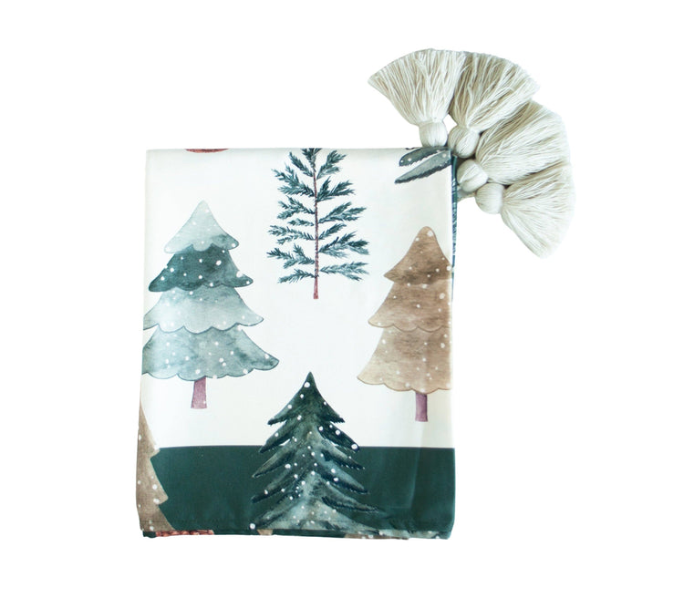 Winter Tablecloth 59x86.6 | Holiday Tree Table Decor