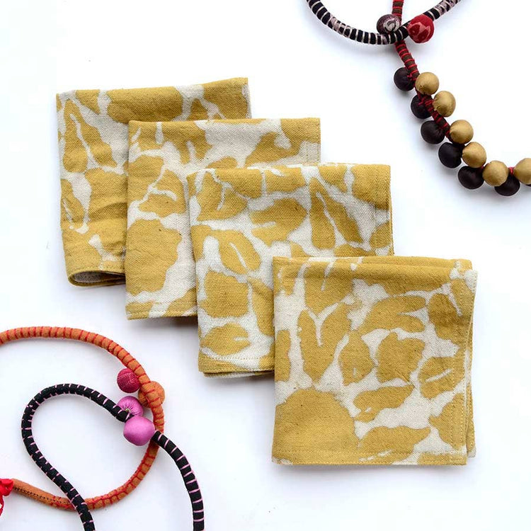 Yan Block Print Cocktail Napkins Set of 4