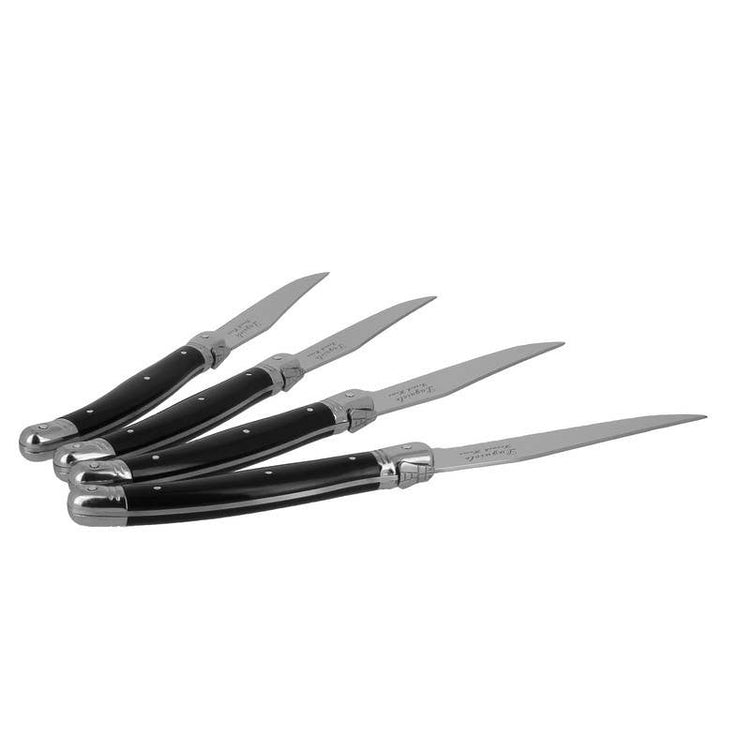 rench Home Laguiole Steak Knives - Set of 4, Black
