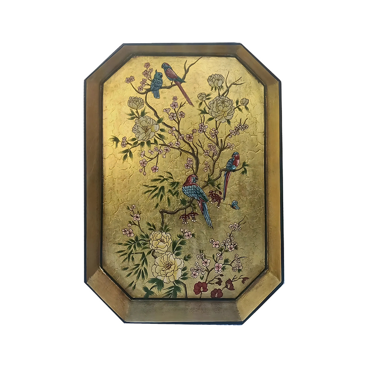 Decorative iron tray, birds and flowers