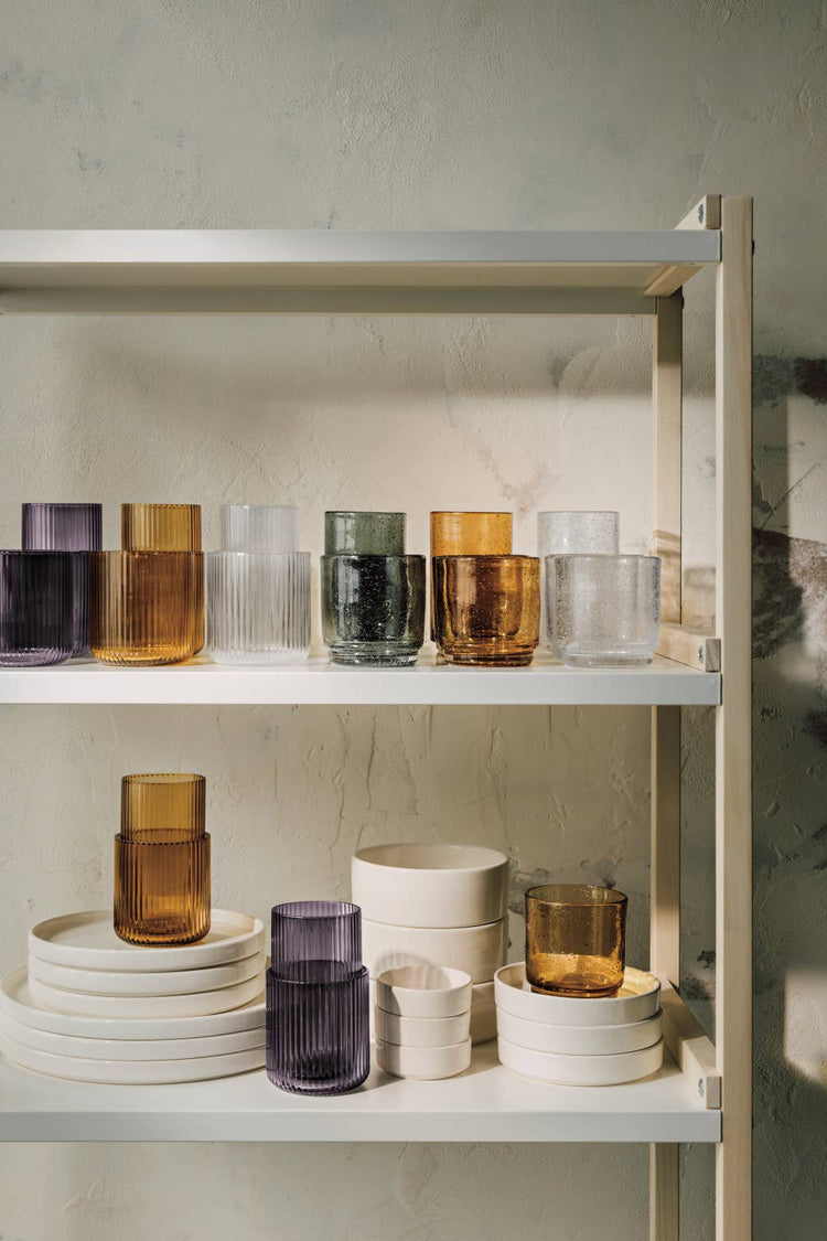 Fluted Amber Highball Glass, 17 oz