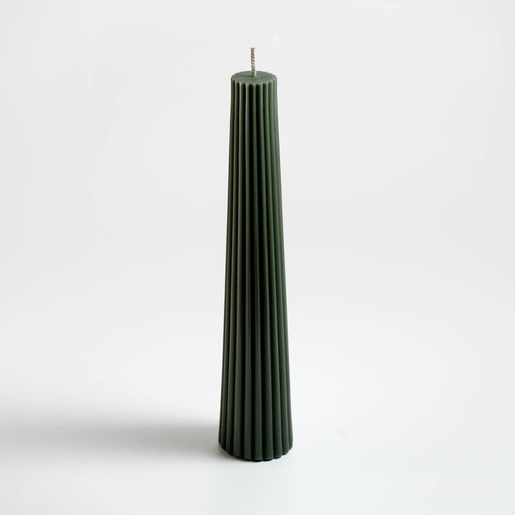 Fluted Pillar Candle, Tangerine