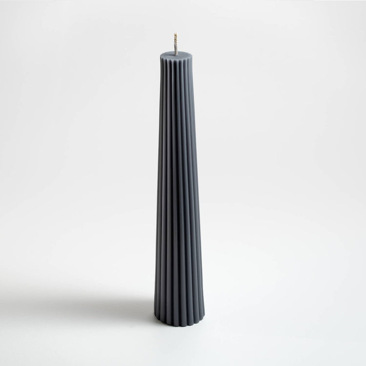 Fluted Pillar Candle, Tangerine