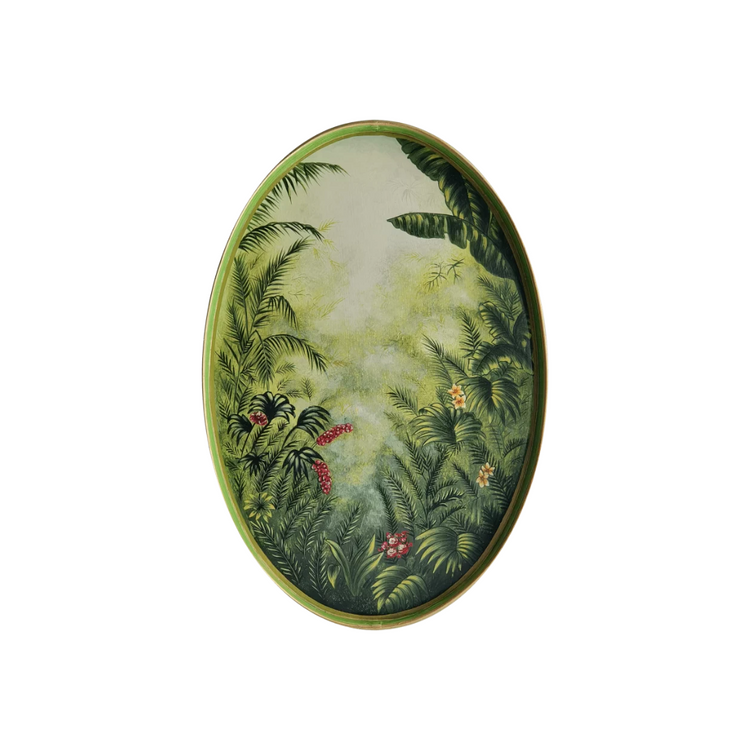 Decorative iron tray, forest by Les Ottomans, green