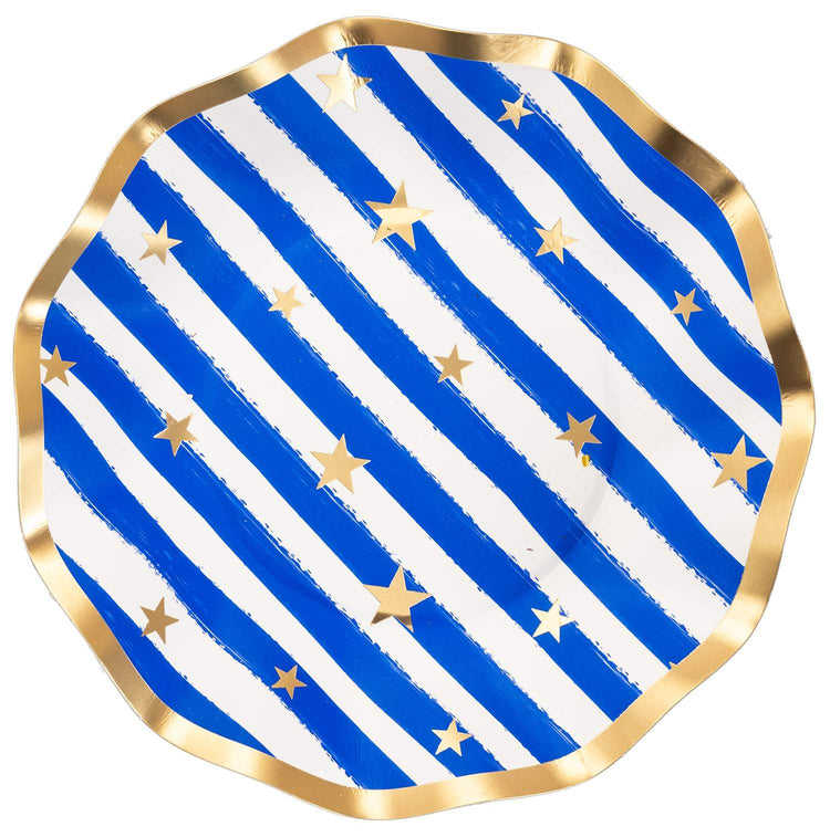 Wavy Salad 8" Plate Patriotic Confetti/8ct