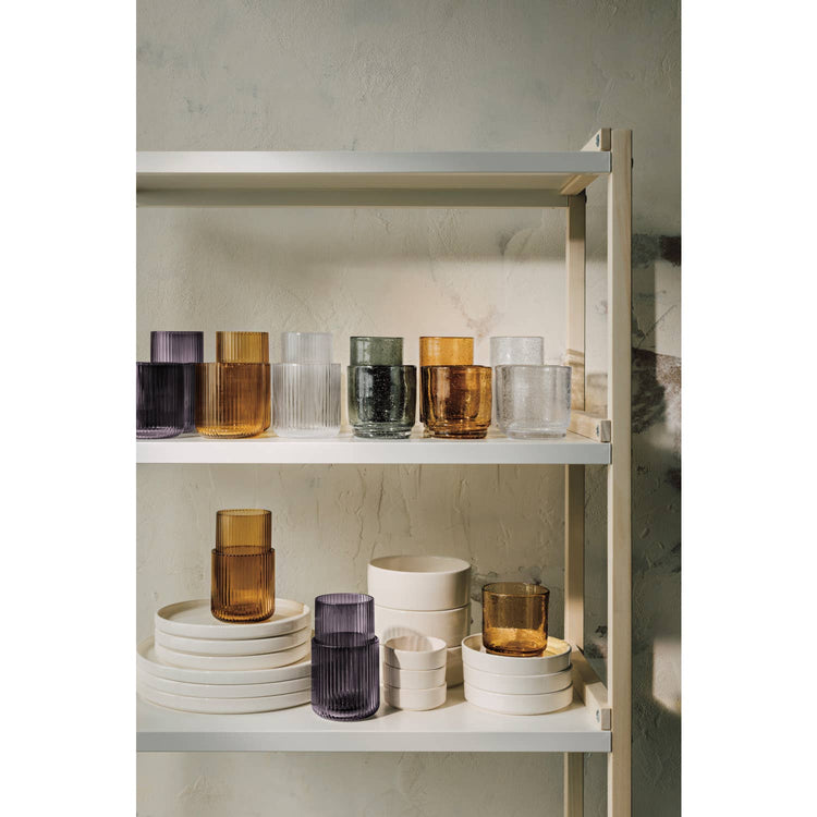 Fluted Amber Tumbler - 12 oz