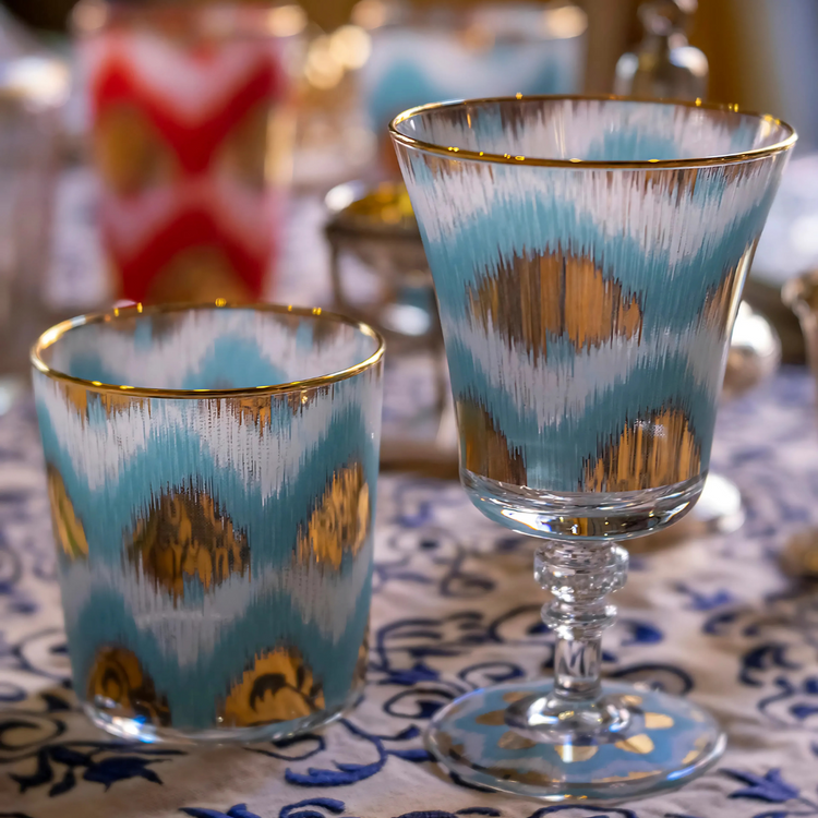 Les Ottomans Green & Gold Tumblers - 4"