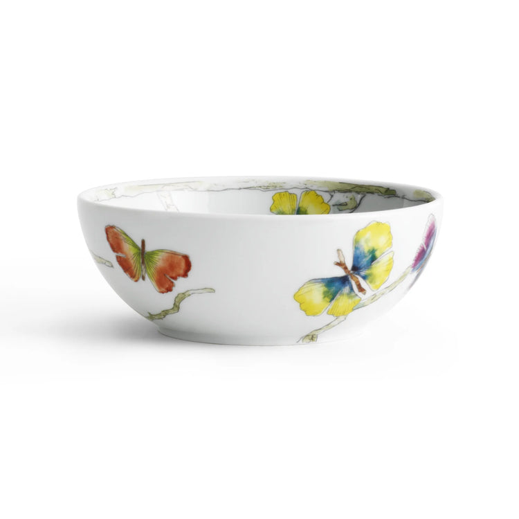 Michael Aram Butterfly Ginkgo dinnerware set, metal with ginkgo leaf watercolor design, for contemporary dining.