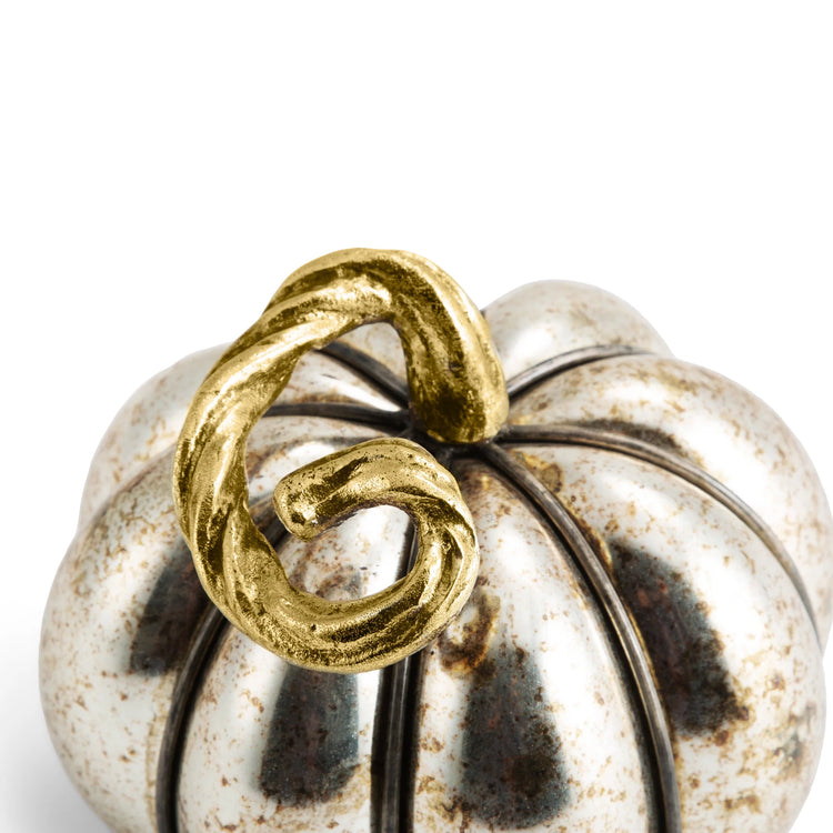 Michael Aram small glass pumpkin, handcrafted glass, for fall decoration.