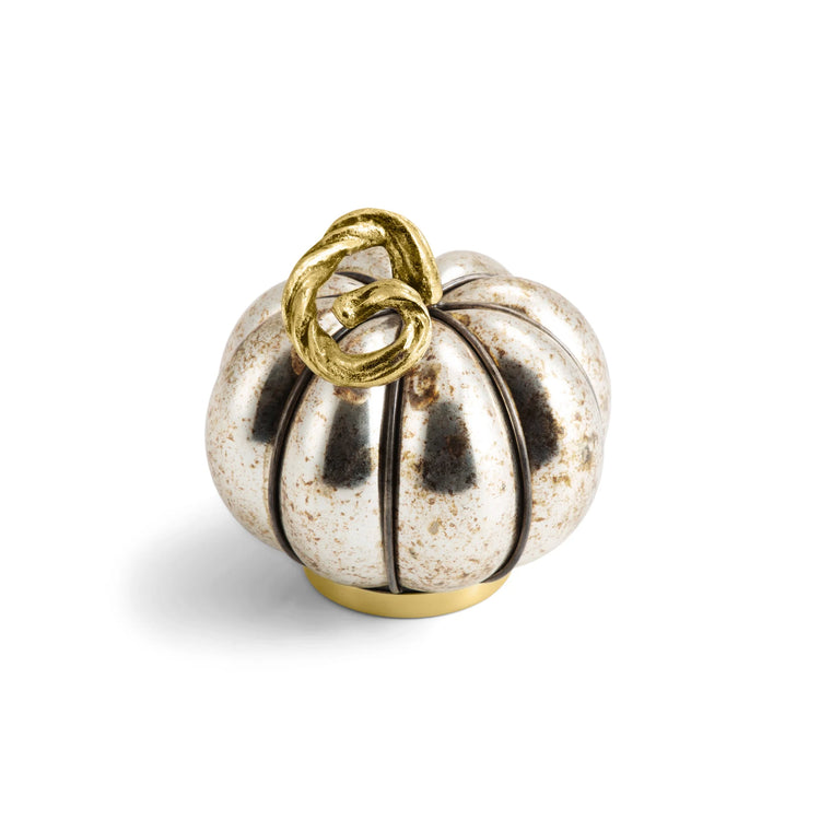 Michael Aram small glass pumpkin, handcrafted glass, for fall decoration.