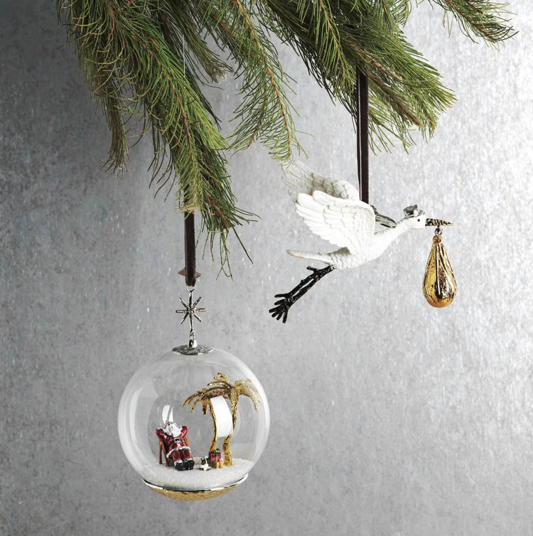 Michael Aram Island Santa Snow Globe Ornament