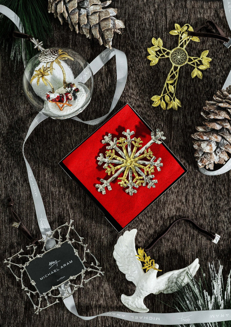 Michael Aram Island Santa Snow Globe Ornament