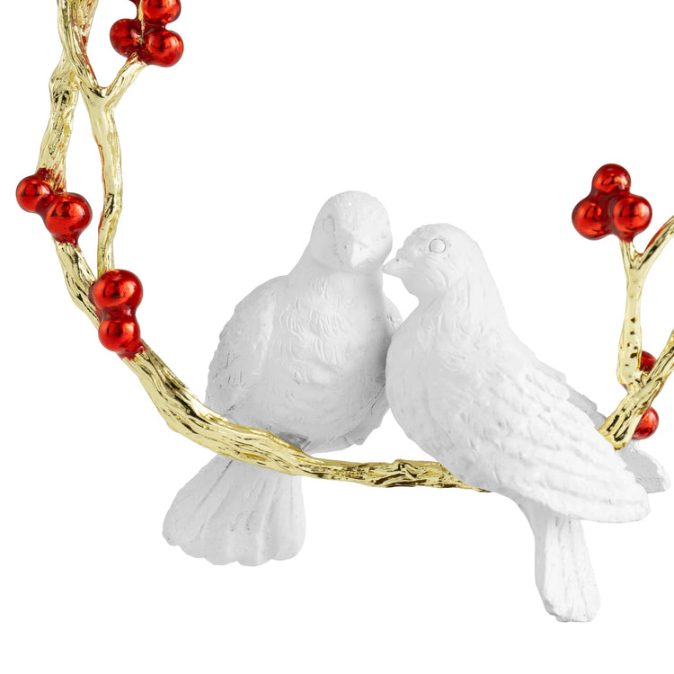 Michael Aram turtle doves ornament, metal with elegant design, for sophisticated decoration.