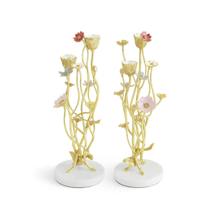 Wildflower candleholders, set of 2