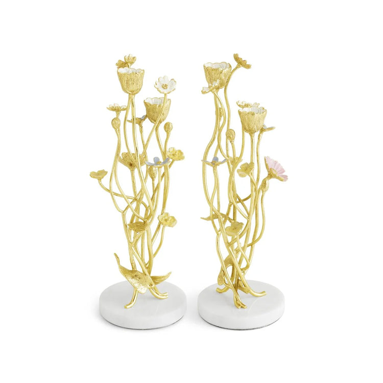 Wildflower candleholders, set of 2