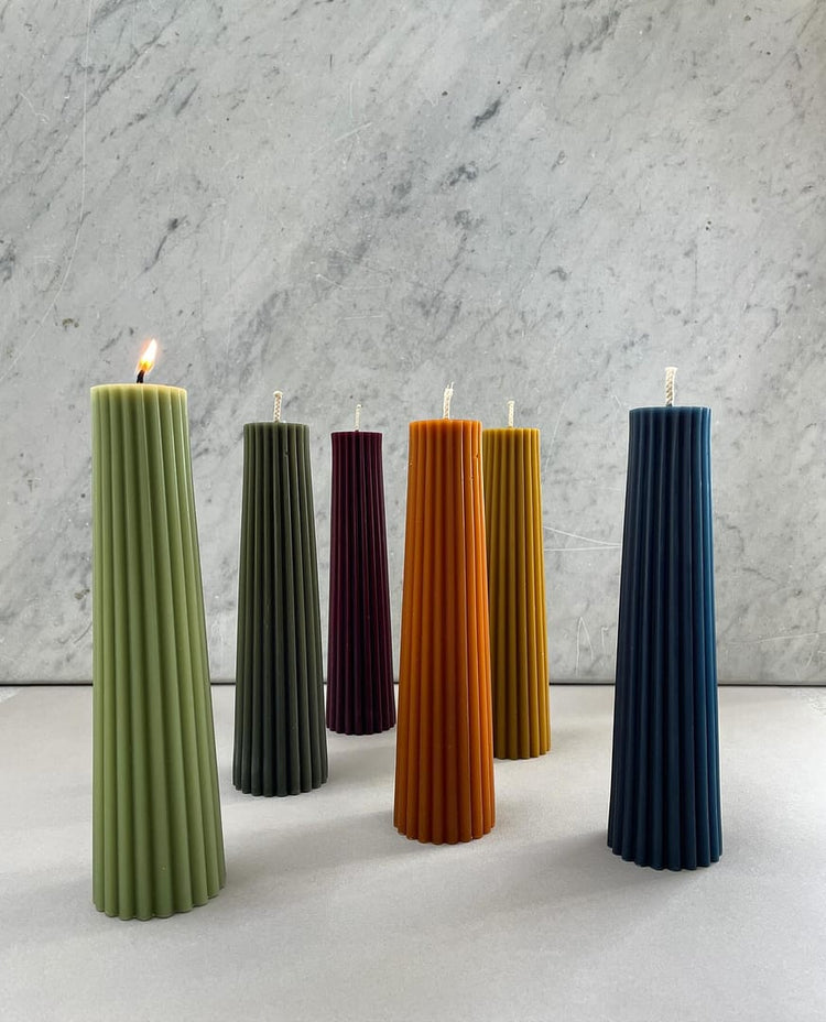 Petite Pillar Candles, Robin's Egg Blue 8.5"
