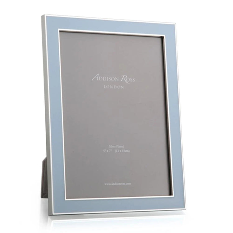 5x7 Powder Blue Enamel Photo Frame with Silver Trim, Addison Ross