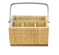 Rattan basket by Les Ottomans