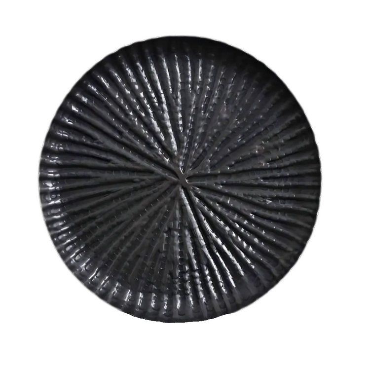 Platter, Memories Of Bundi, brass, with dark bronze finish 12"