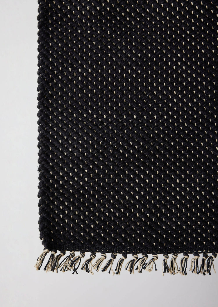 Mat, Handwoven, Herringbone Black, 50" x 31"