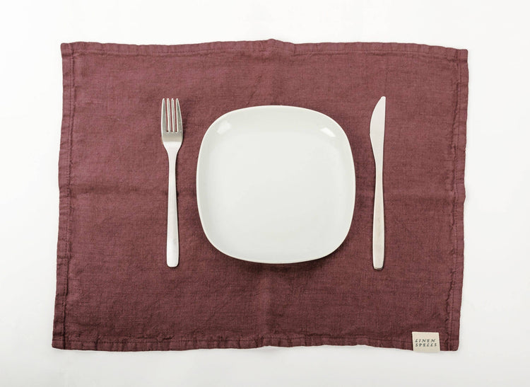Linen Placemats, Set Of 2, Woodrose
