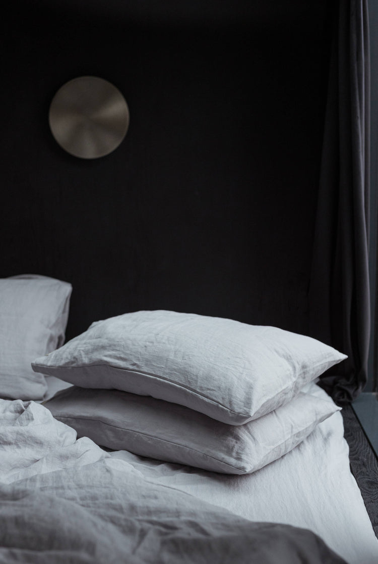 Modern Light Grey Lithuanian Linen Sheet Set Queen