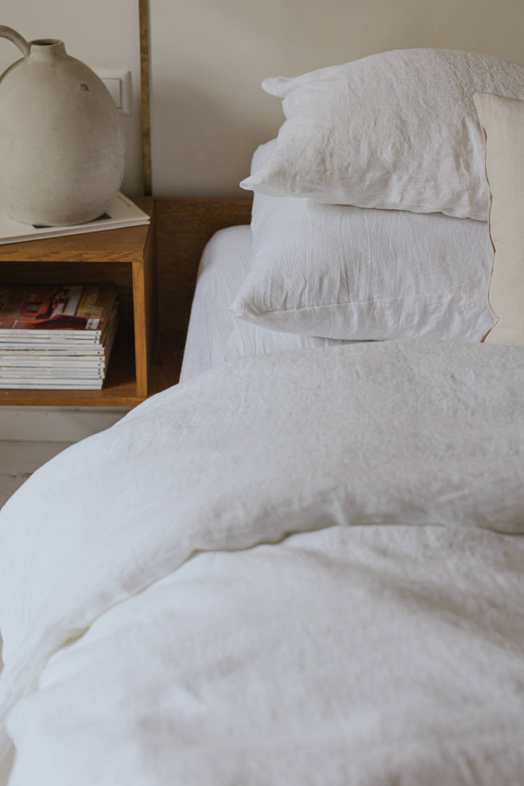 Washed Lithuanian Linen Pillowcase White 51x66 cm
