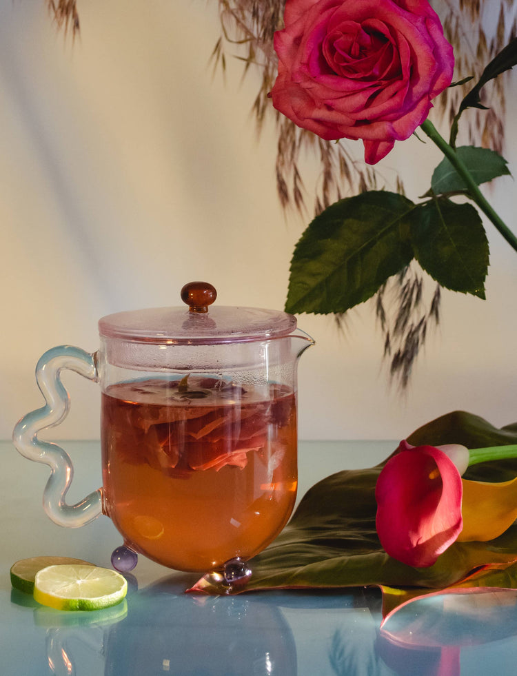 The Qi, Tea Pot, Bloom Glass Clear