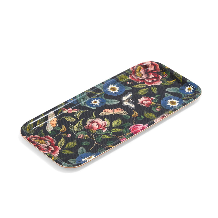 Creatures of Curiosity Rectangular Serving Tray, Dark Floral