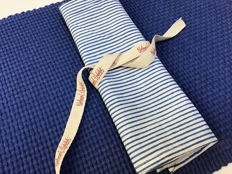 Napkins Uneven Stripe Blue Set of 4