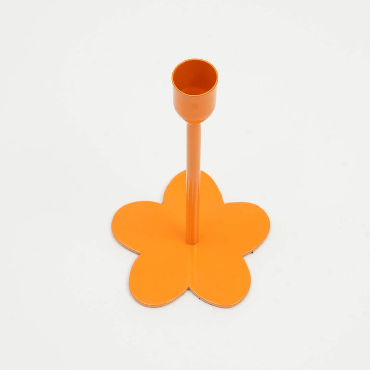 Floral Fusion Candle Holder, Orange