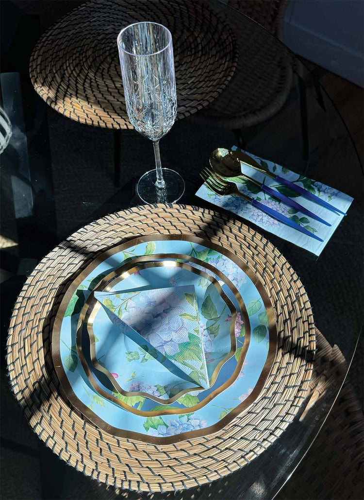 Hydrangea Floral Paper Dinner Plate (8pk)