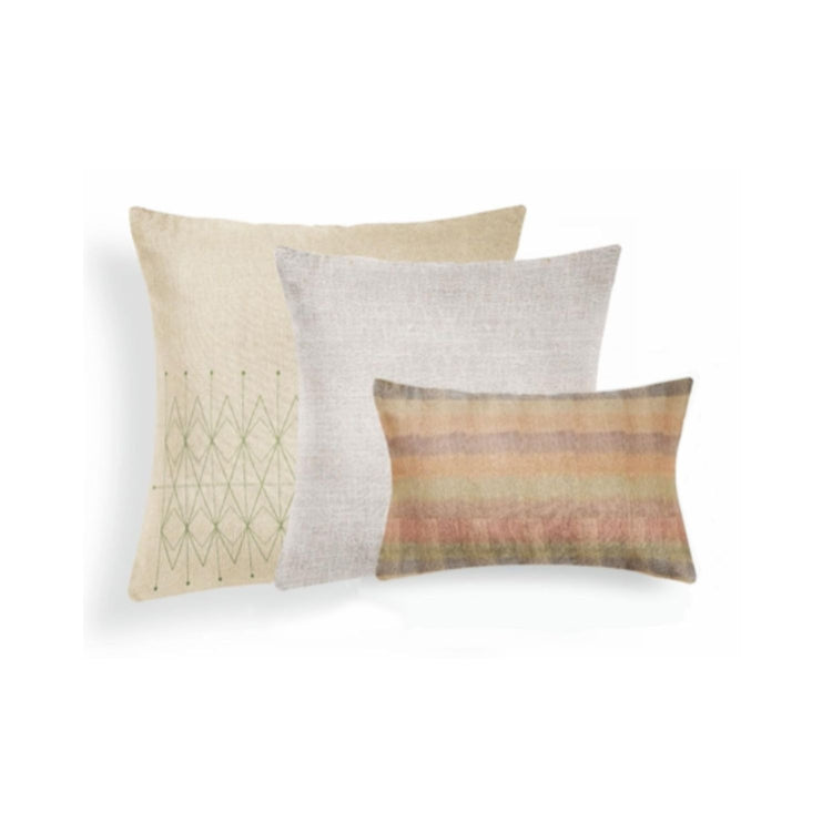 Eri Silk Pillow, Natural Jacquard 22"x22"