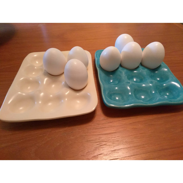 Ceramic Egg Tray: Green