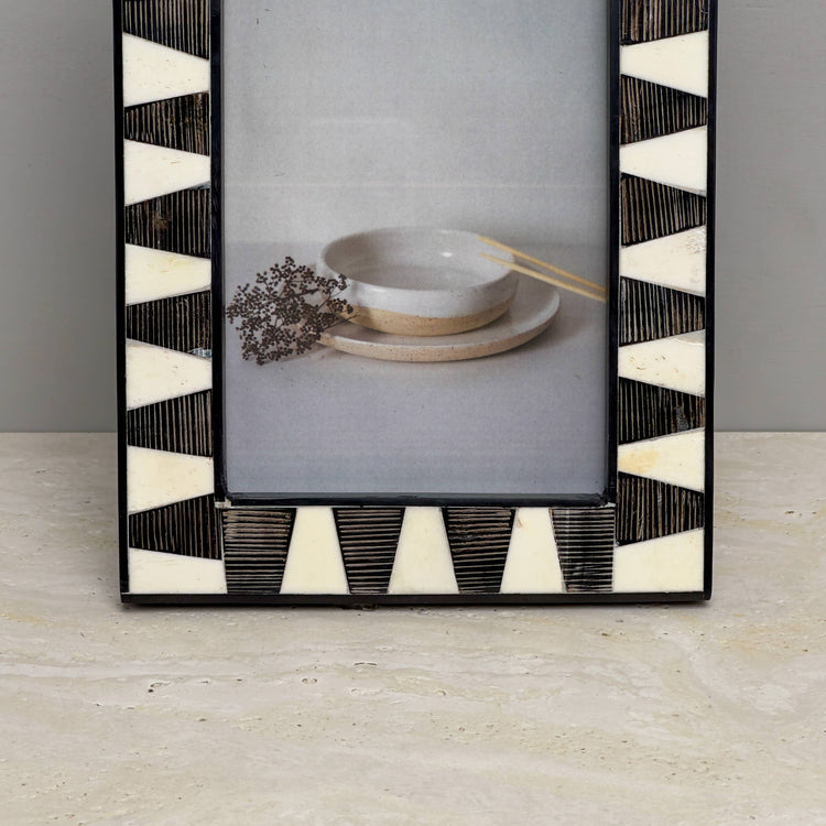 Black Fish Horn & Bone Photo Frame 5x7