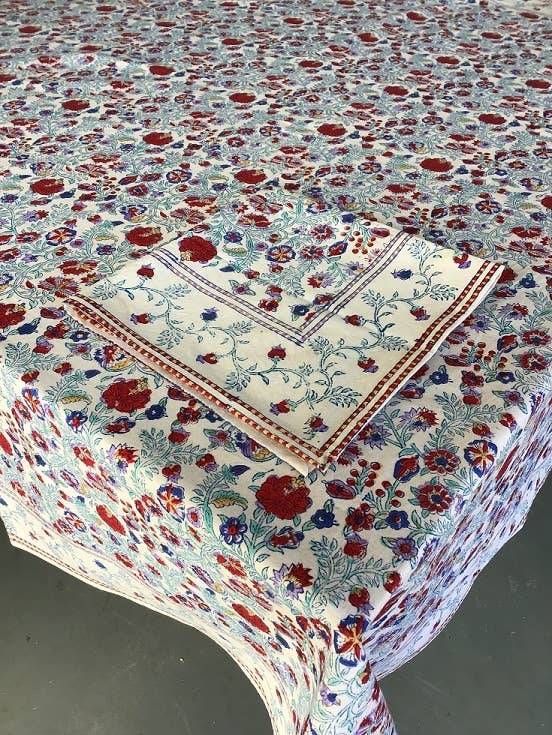 Summertime Bright Block Print Napkins Set of 4