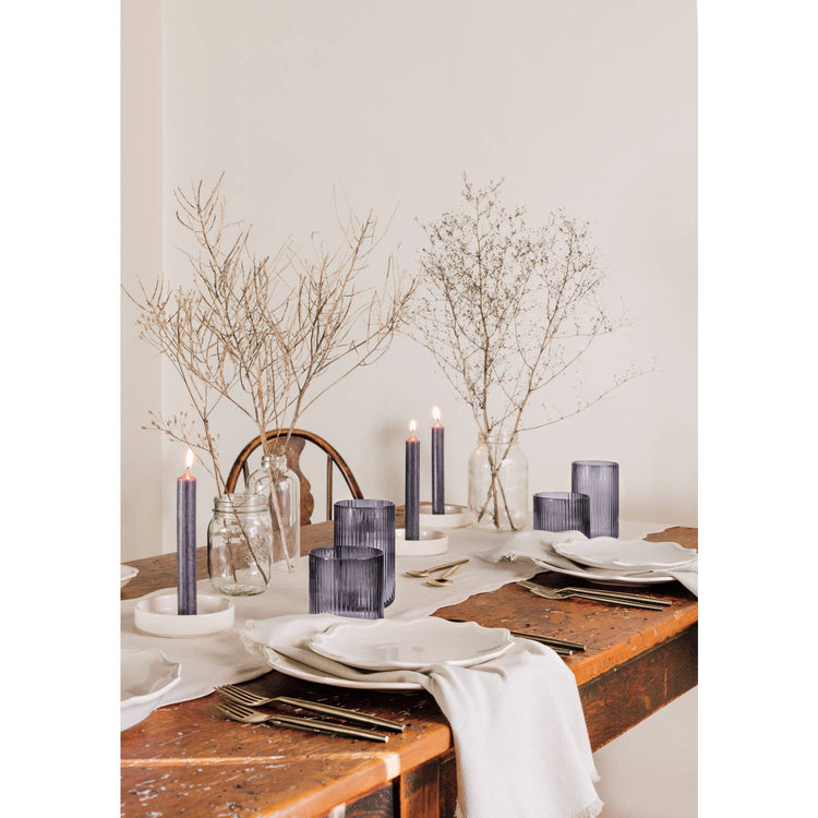Fluted Glass 17 oz - Smoke