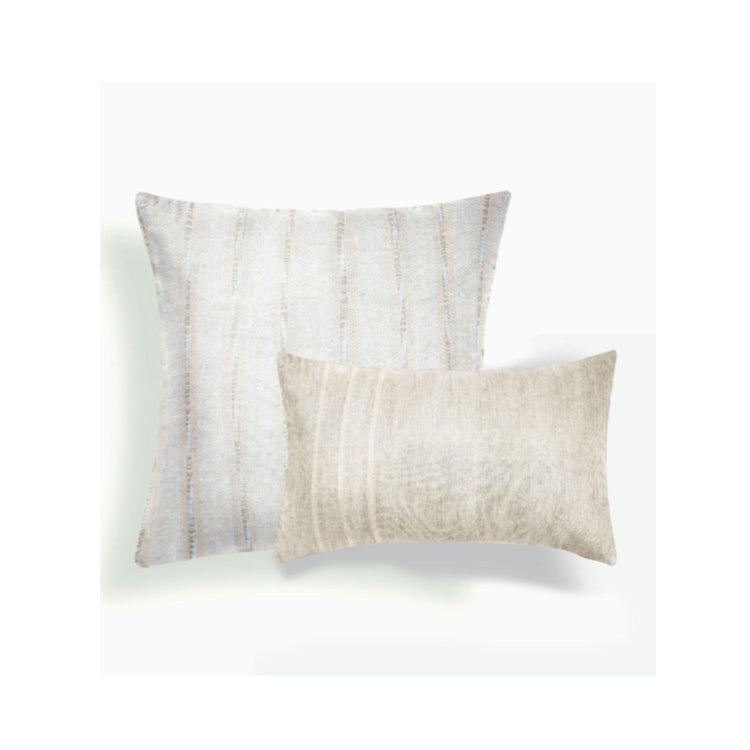 Eri Silk Pillow, Linen Natural Vertical Stripes 26"x26"