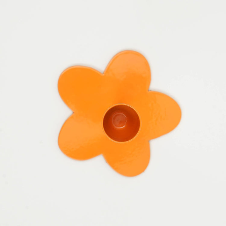 Floral Fusion Candle Holder, Orange