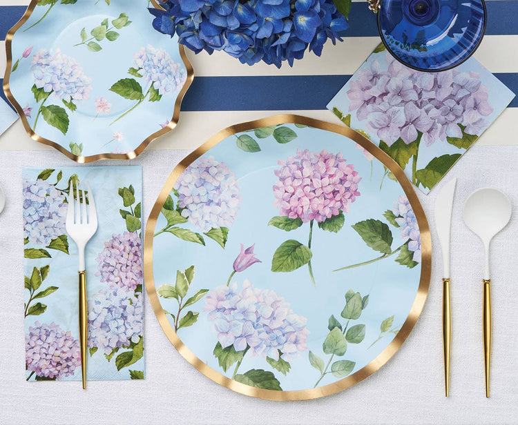 Hydrangea Floral Paper Dinner Plate (8pk)