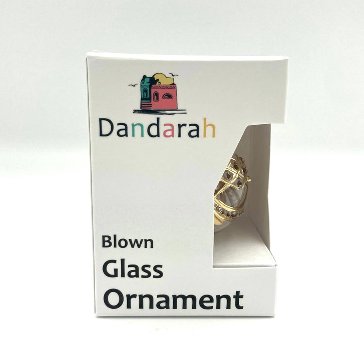 Blown Glass Ornament - Christmas Silver & Gold