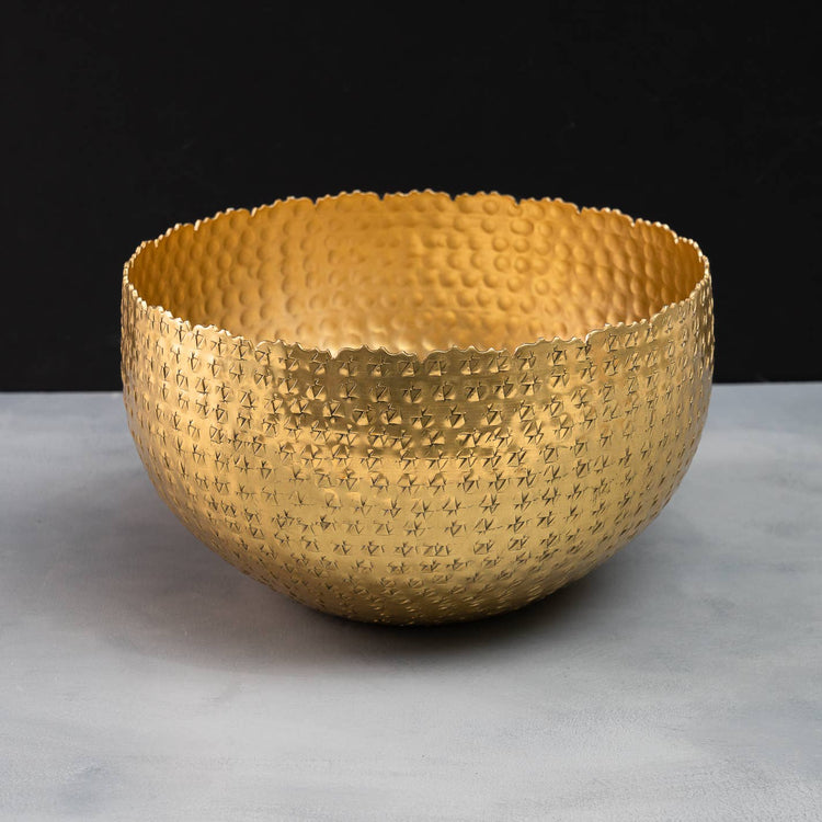 Gold Hammered Edge Bowl