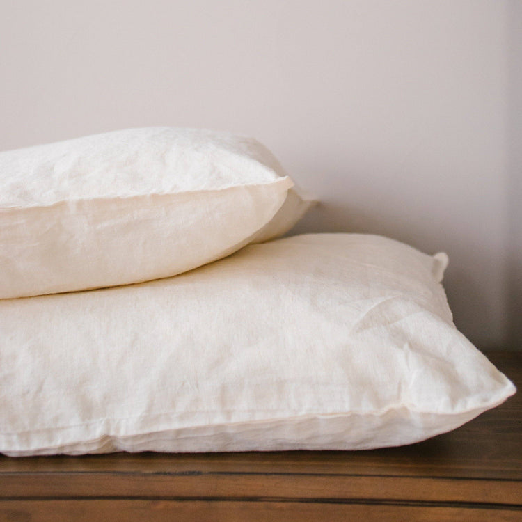 Linen Bed Sheet Set: White / King