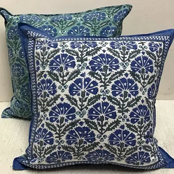 Pillow Printed 24" x 24" Chrysanthemum Blue 406A