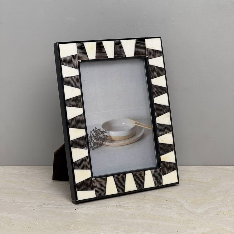 Black Fish Horn & Bone Photo Frame 5x7