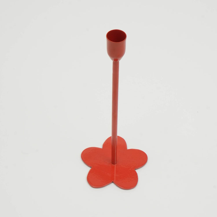 Floral Fusion Candle Holder, Red