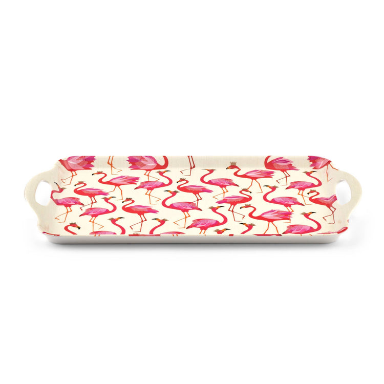The Flamingo Collection Melamine Handled Tray: Melamine / SM Flamingo